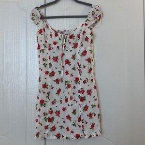 NWT Zara red and white flower dress